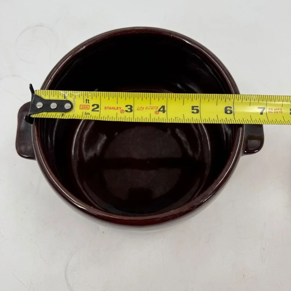 Vintage West Bend‎ USA Brown Glazed Stoneware Bean Pot Kitchen Cooking Crock